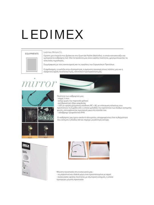 Imex Paris Oglindă de Baie Rotundă Lumini LED Atingere 60x60cm Auriu