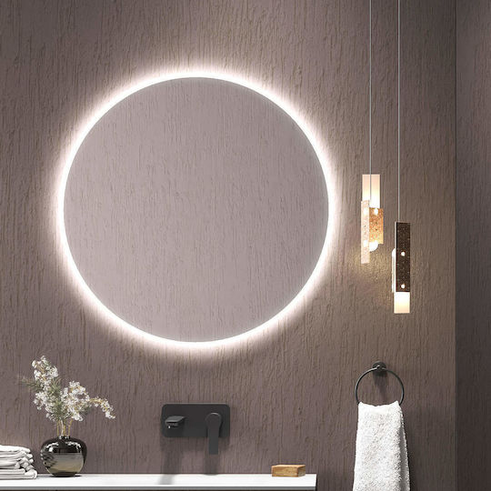 Karag Sardes Στρογγυλός Καθρέπτης Μπάνιου Led 90x90cm