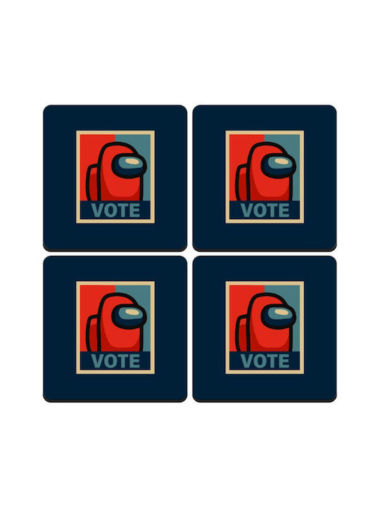Koupakoupa Among Us Vote Сувенир Дърво Черен 4бр