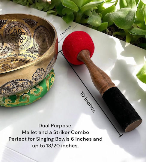 Doppelte Holzstäbchen Schlagzeugstöcke Bowl Meditations Singing Bowl Striker 24cm