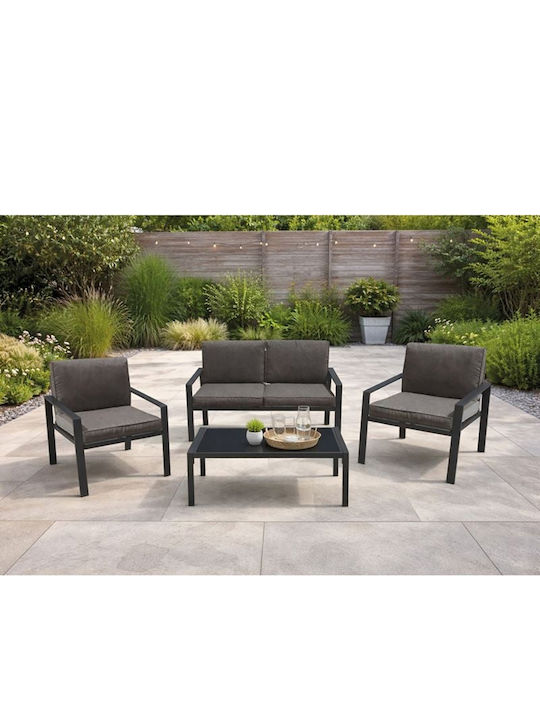 Rivian 4-Piece Outdoor Living Room Set Anthracite With Pillows E6846