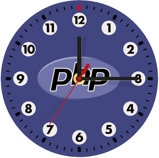 Koupakoupa Php Ρολόι Τοίχου Ξύλινο Μωβ Ø19cm