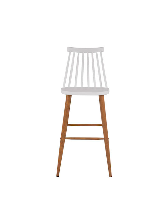 Stool Bar made of Polypropylene Vanessa White Color 2pcs 43x49x107cm