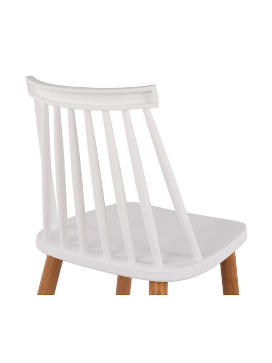 Stool Bar made of Polypropylene Vanessa White Color 2pcs 43x49x107cm