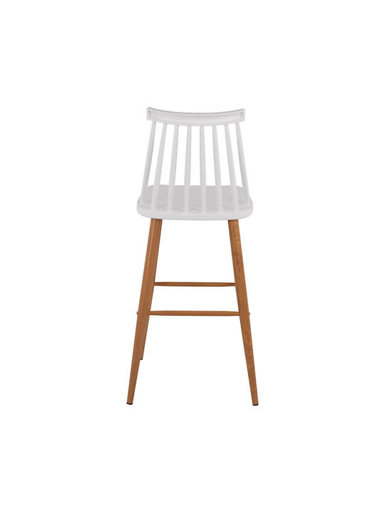 Stool Bar made of Polypropylene Vanessa White Color 2pcs 43x49x107cm