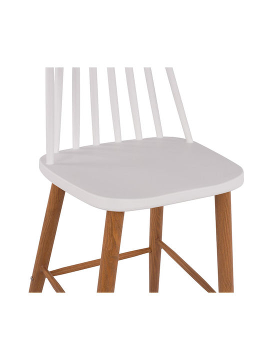 Stool Bar made of Polypropylene Vanessa White Color 2pcs 43x49x107cm