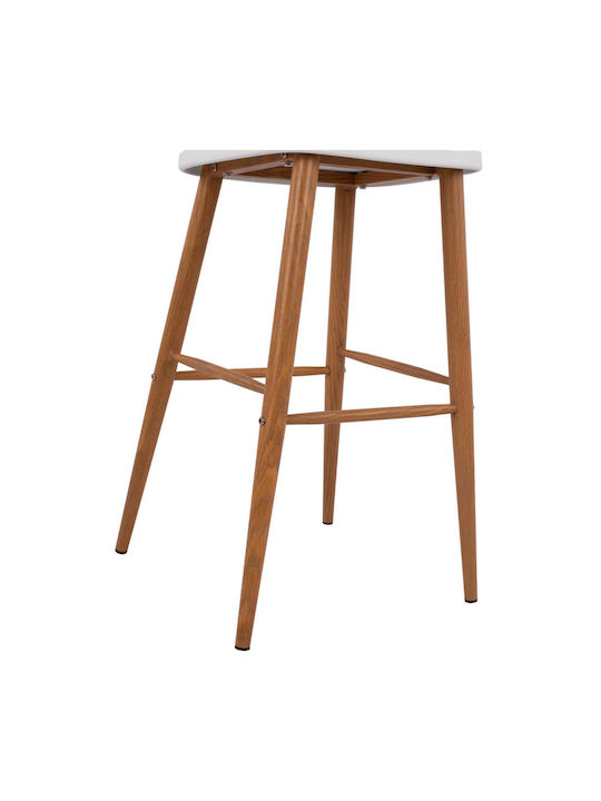 Stool Bar made of Polypropylene Vanessa White Color 2pcs 43x49x107cm