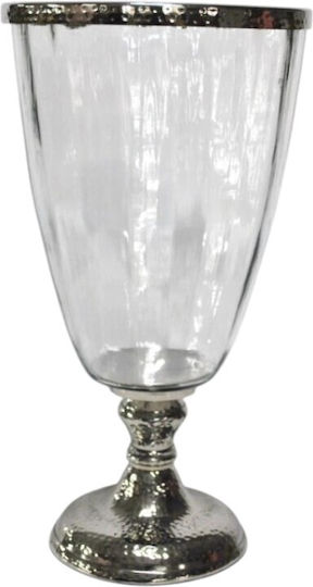 Karvounis Glass Vase Silver 16.5xHeight 32cm