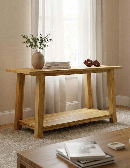 Decoza Solid Wood Console Table Natural Shade L140xW40xH80cm