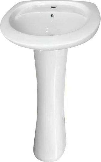 Inter Ceramic Νιπτήρας Δαπέδου Πορσελάνης 51x41cm Λευκός
