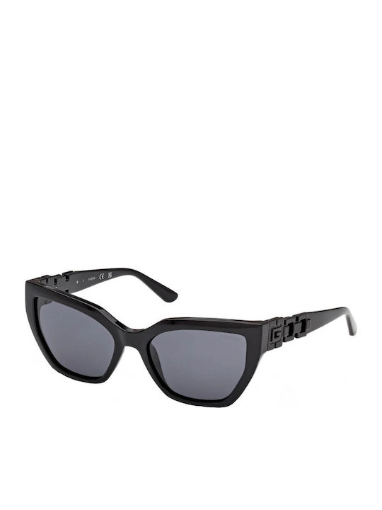 Guess Women's Sunglasses with Black Plastic Frame and Black Lens