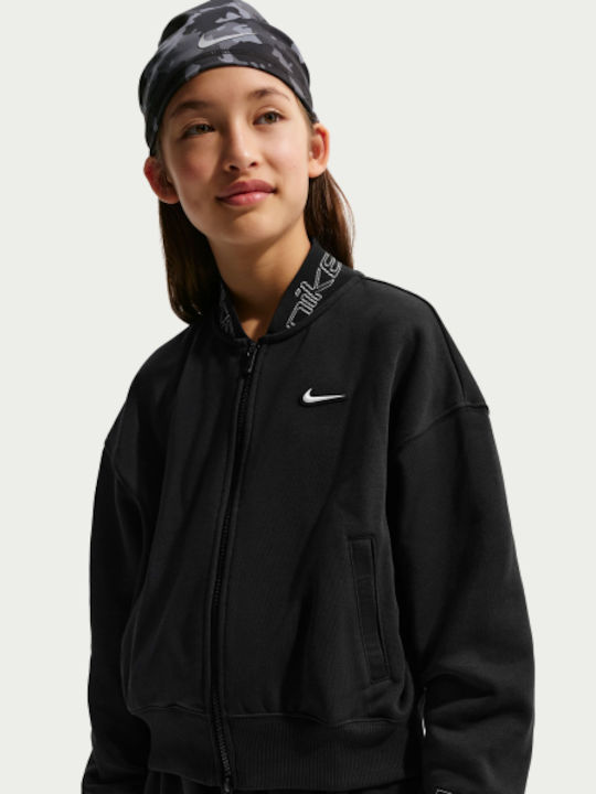 Sportlich Kinderstrickjacke Fleece Schwarz
