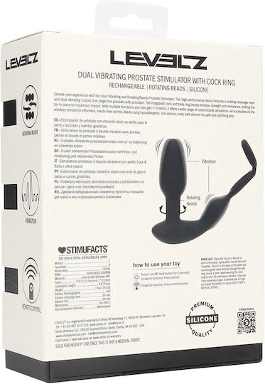 Ασύρματος Προστατικός Massager Σιλικόνης Περιστρεφόμενες Μπίλιες & Δαχτυλίδια Πέους & Όρχεων