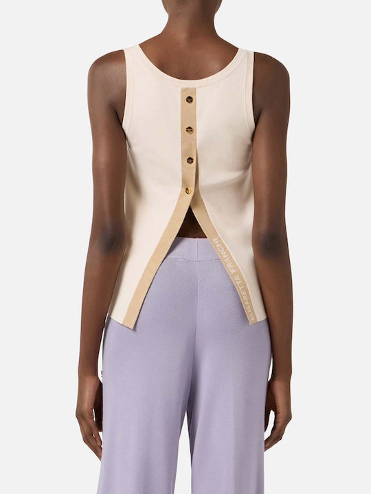 Damen Ärmellos Pullover Beige