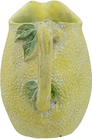 Artekko Διακοσμητικό Βάζο Τσιμεντένιο Lemon Κίτρινο Φ19.5xΥ20cm