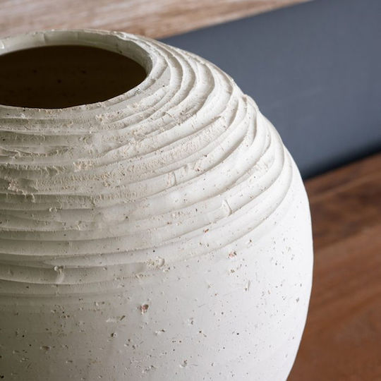 Artekko Διακοσμητικό Βάζο Κεραμικό Λευκό Φ23.2xΥ23.2cm