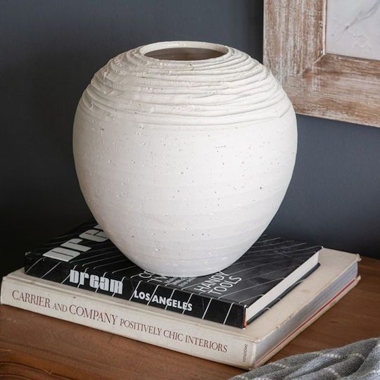 Artekko Διακοσμητικό Βάζο Κεραμικό Λευκό Φ23.2xΥ23.2cm