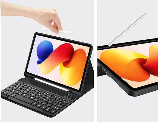 Tech-Protect Flip Cover με Πληκτρολόγιο στα International English Μαύρη (Xiaomi Poco Pad M1, Redmi Pad 2 Pro 12.1)