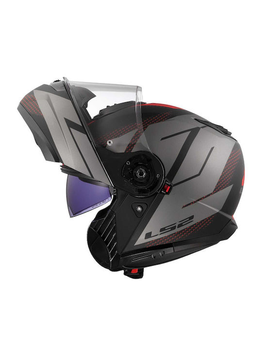 LS2 Strobe II Code Matt Black/Grey Κράνος Μηχανής Modular ECE 22.06 1700gr με Sunvisor