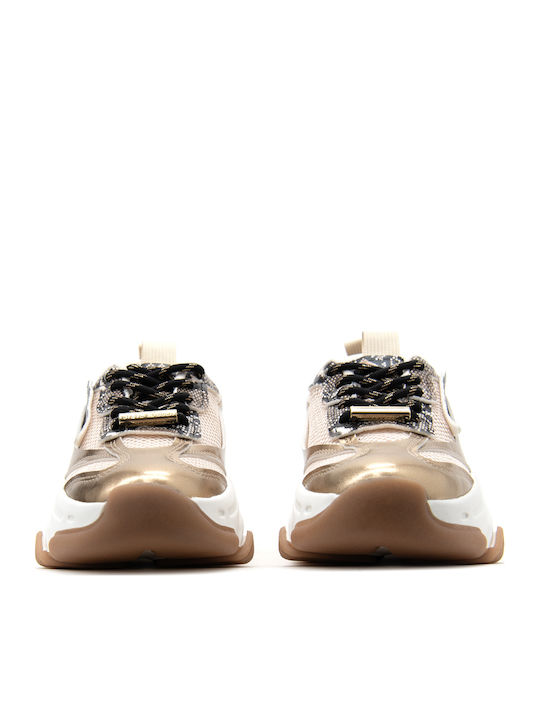 Steve Madden Possession E Дамски Чънки Сникърси Черно Бежово Златисто