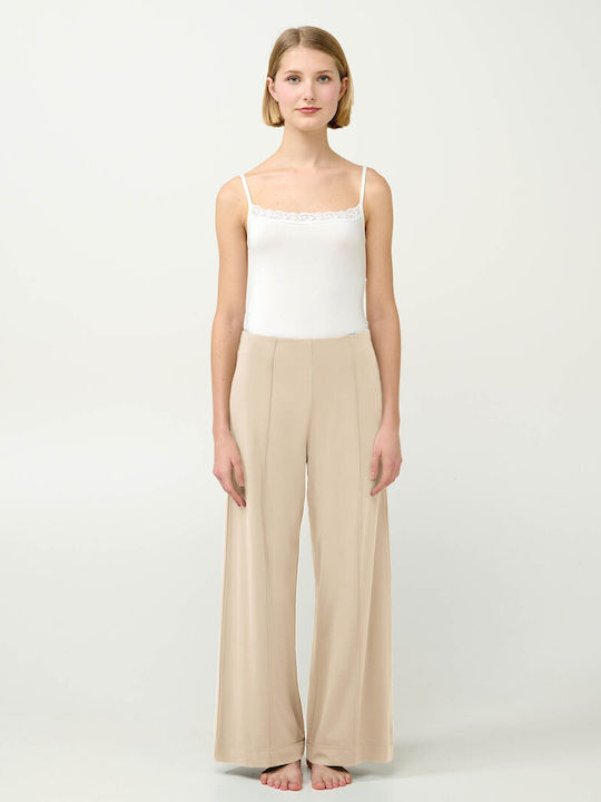 Vamp Winter Damen Pyjama-Hose Beige Soleil