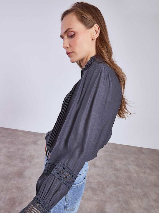 Celestino Women's Shirt Embroidery Dark Blue