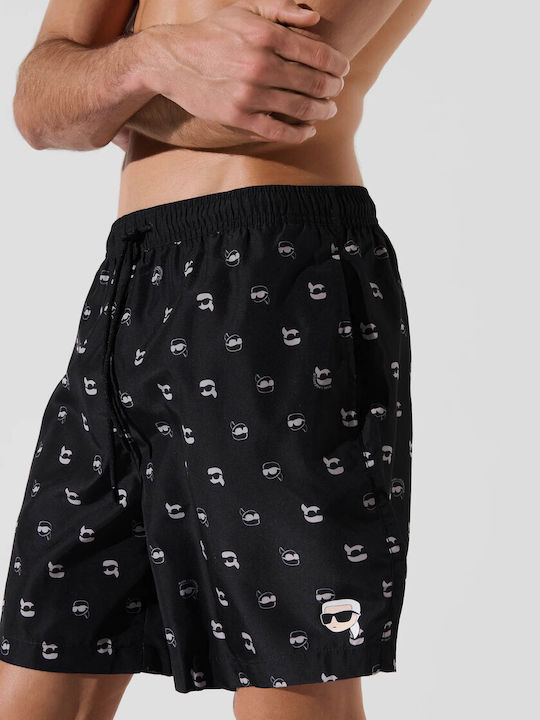 Men's Swimwear Shorts Black With Patterns