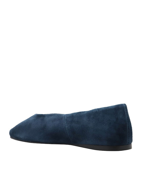 Wildleder Damen Ballerinas in Blau Farbe