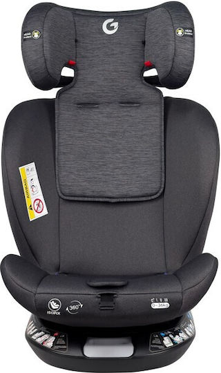 Fun Baby G Детско Столче за Кола i-Размер с Isofix Black Grey 0-36 кг
