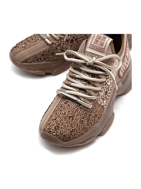 Mistica Rhinestones Chunky Sneakers Beige-gold