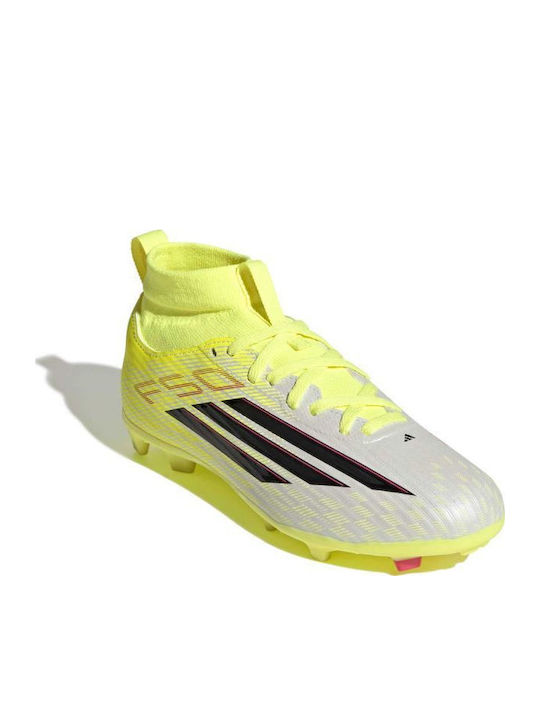 F50 League Mid FG/MG Kids Soccer Cleats & Shoes Molded Yellow