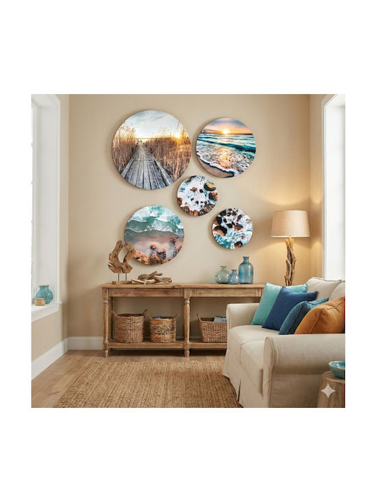 Boho Posters for Wall Bedroom Room Living Room Round Paintings Sea Beach