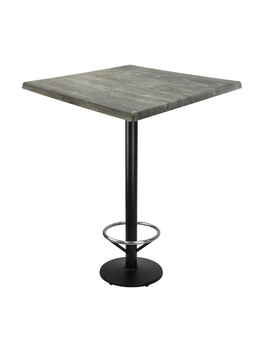 Pătrat Masă Bar Pine, Black 80x80x112buc