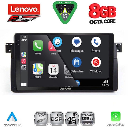 Lenovo Car Audio System for BMW E46 1998-2005 (Bluetooth/USB/WiFi/GPS/Apple-Carplay/Android-Auto) with Touch Screen 9"