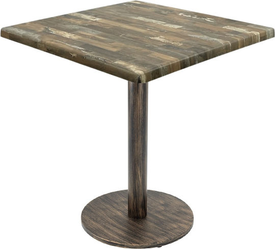 Square Bar Vintage Bronze Antique Look 80x80x74cm Square Bar Vintage Bronze Antique Look 80x80x74cm