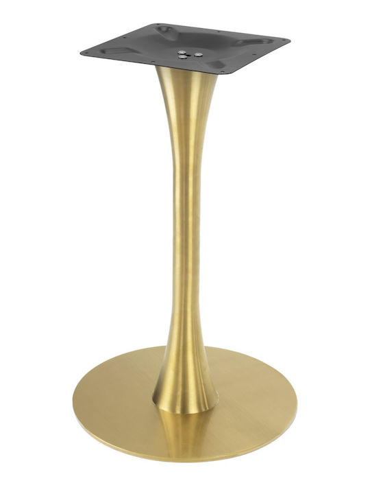 Masă Pătrată Bar Din Lemn Cu Ramă Metalică Pine, Aurie 70x70x74cm