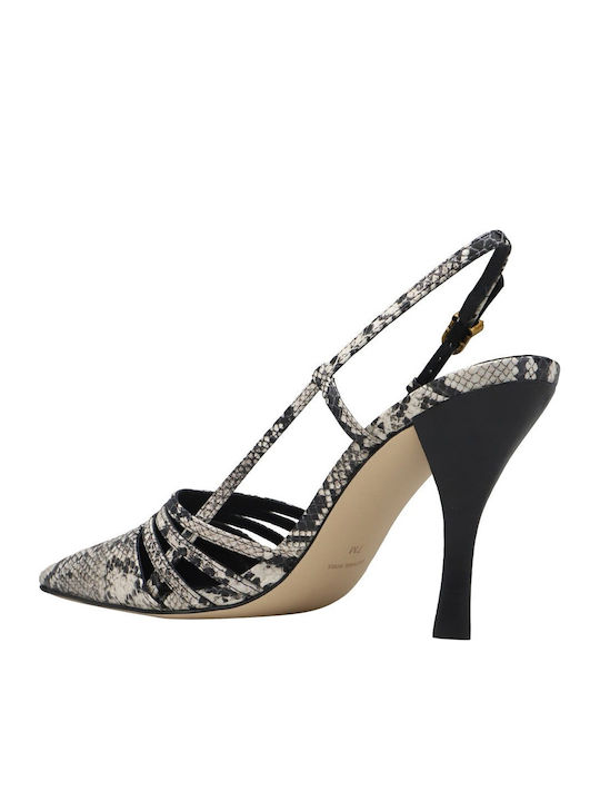 Haisley Δερμάτινες Γόβες Animal Print Μαύρες