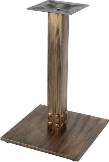 Square Bar Table Wooden with Metal Frame Wenge Vintage Bronze 70x70x74cm