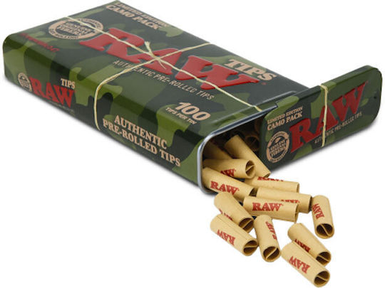 Raw Τζιβάνες Pre-rolled Tips 18mm Καφέ 100τμχ