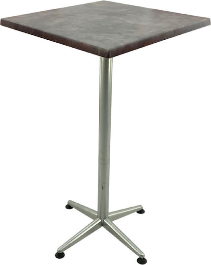 Masa Bar Pătrată Metallic Oxide Gri Clasic 70x70x107 cm Masa Bar Pătrată Metallic Oxide Gri Clasic 70x70x107 cm