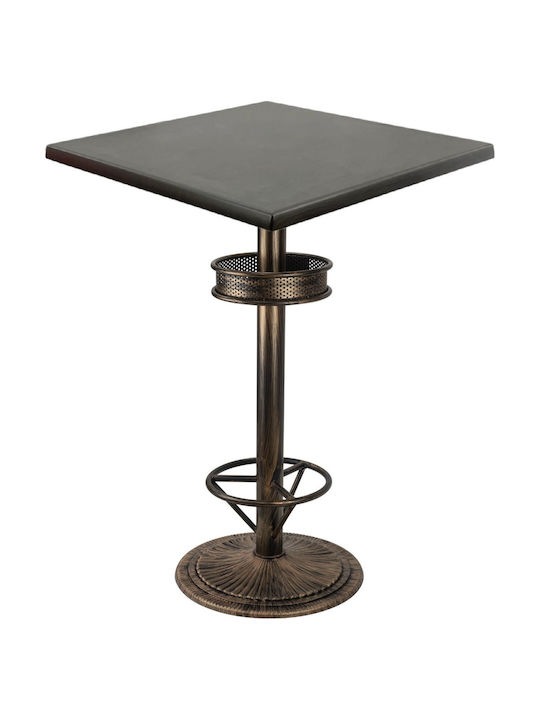 Pătrat Masă Bar Wenge, Vintage Bronze 80x80x112buc