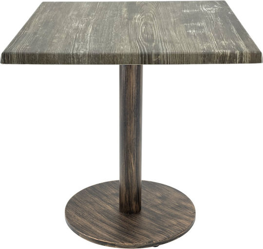 Τετράγωνο Τραπεζαρίας Vintage Bronze Antique Look 70x70x74εκ.