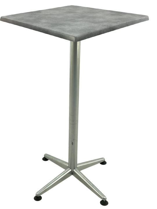Copperfield Masă Pătrată Bar Din Lemn Cu Ramă Metalică Clasic Gri 70x70x107 cm