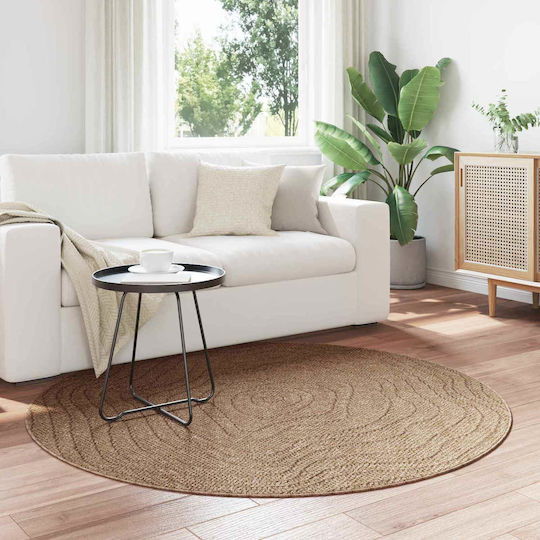 vidaXL Χαλί Φ120cm Καφέ