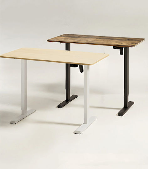 Birou Electric E-desk cu Înălțime Reglabilă 120x60x72 cm Fag-Alb