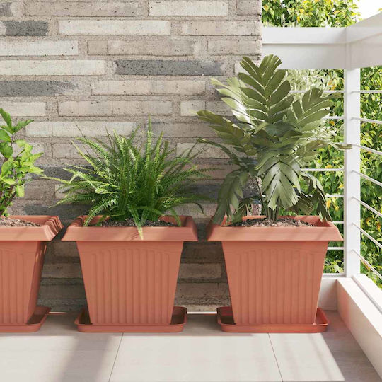 vidaXL Set of 24 Plastic Flower Pots in Terracotta Red vidaXL Set of 24 Plastic Flower Pots in Terracotta Red