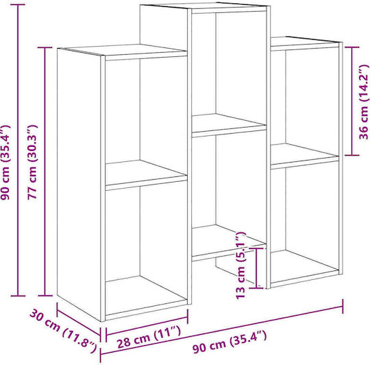 Artisan Eiche Bibliothek 90x30x90cm