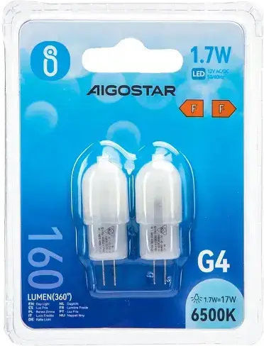 Aigostar Λάμπες LED 1.7W για Ντουί G4 Ψυχρό Λευκό 160lm 2τμχ