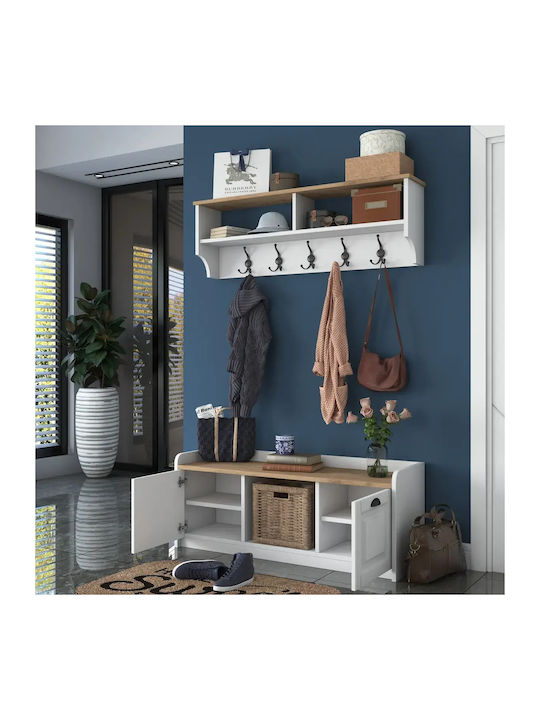 SteweHome Flurmöbel & Aufbewahrung mit Schuhregal Kremástra Topíou Eísodous 120x40x45cm