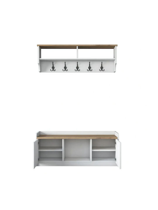 SteweHome Flurmöbel & Aufbewahrung mit Schuhregal Kremástra Topíou Eísodous 120x40x45cm